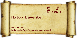Holop Levente névjegykártya